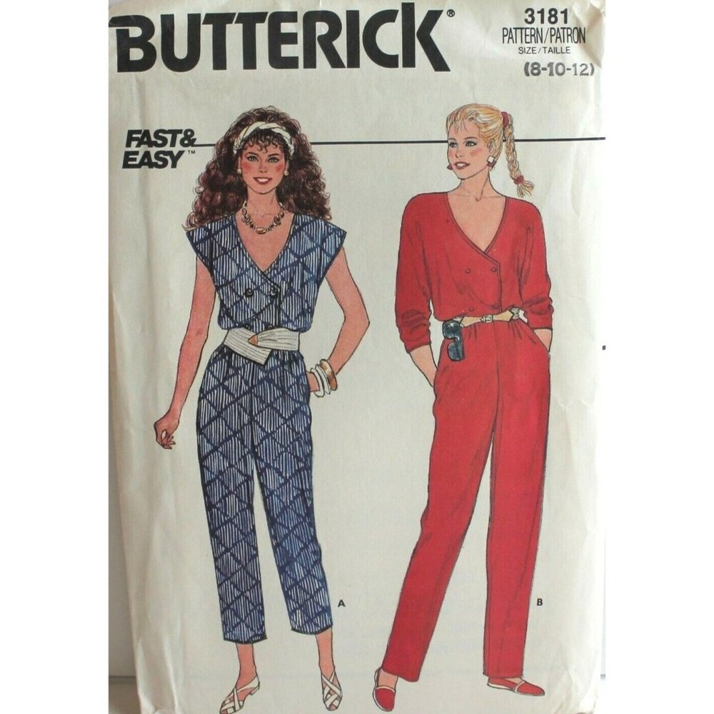 Butterick 3181 Sewing‎ Pattern Jumpsuit Size 8-12